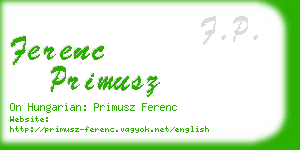 ferenc primusz business card